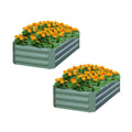 NNEAGS 2X 120X60cm Rectangle Galvanised Raised Garden Bed Vegetable Herb Flower Outdoor Planter Box