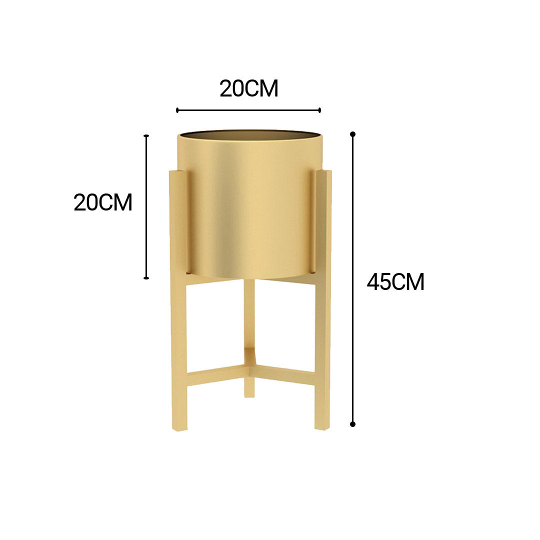 NNEAGS 45CM Gold Metal Plant Stand with Flower Pot Holder Corner Shelving Rack Indoor Display
