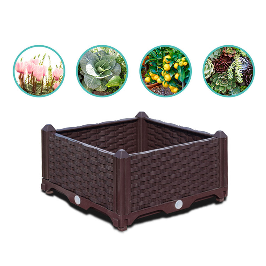 NNEAGS 2X 80cm Raised Planter Box Vegetable Herb Flower Outdoor Plastic Plants Garden Bed with Legs
