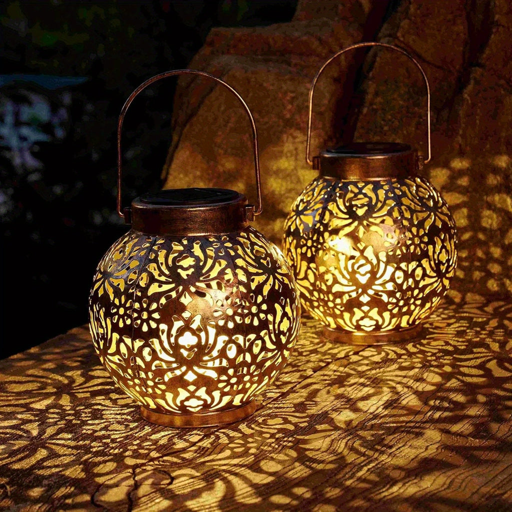 NNETM Solar Metal Lantern Outdoor Garden Decor Light