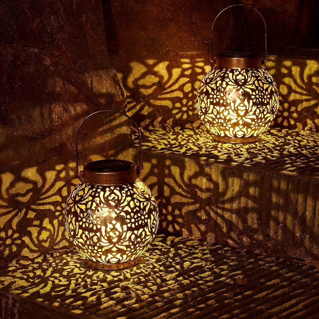 NNETM Solar Metal Lantern Outdoor Garden Decor Light