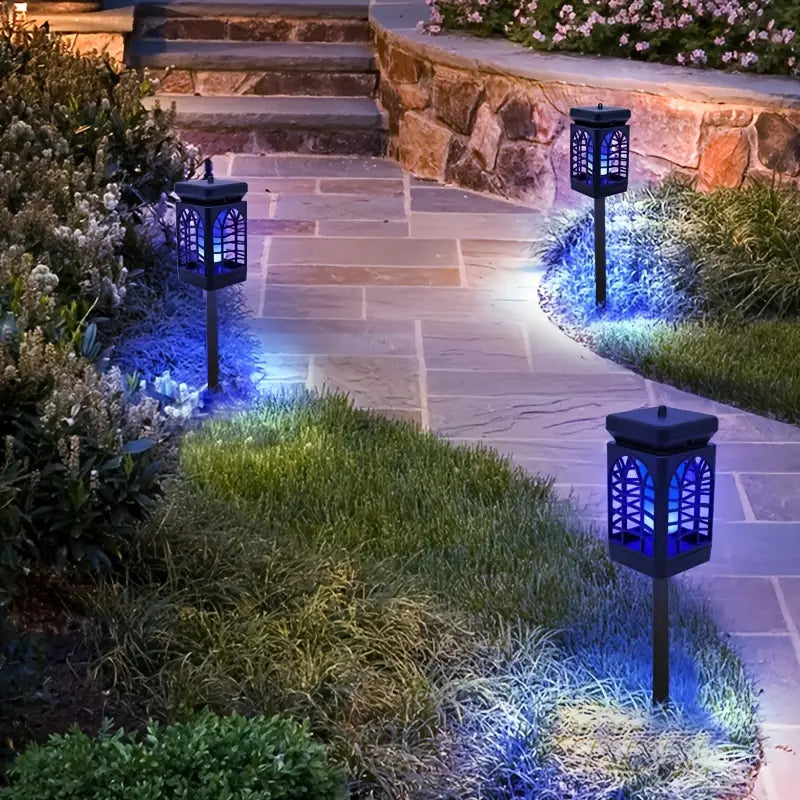 NNETM 4Pcs Flame Flickering Solar Lantern | IP65 Waterproof Outdoor Lights