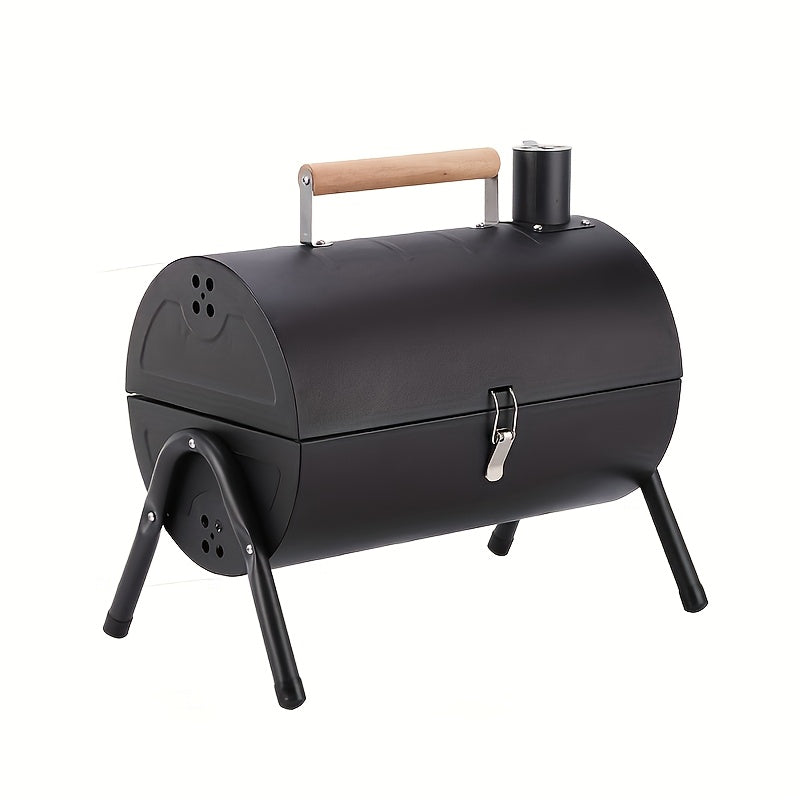 NNETM Charcoal Grill Barrel Portable Stainless Steel BBQ