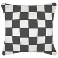 Cushion Cover-With Piping-Check Charcoal-45cm x 45cm