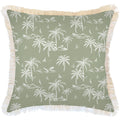 Cushion Cover-Coastal Fringe-Postcards Sage-60cm x 60cm