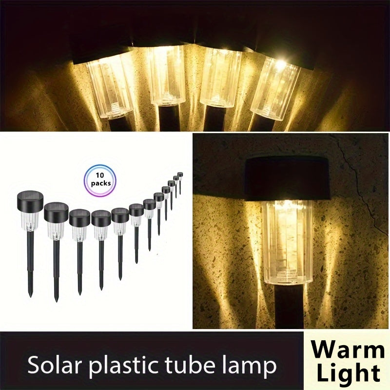 NNETM Solar LED Path Lights Outdoor Stainless Steel (10-Pack)