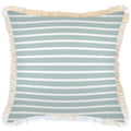 Cushion Cover-Coastal Fringe-Hampton Stripe Seafoam-60cm x 60cm