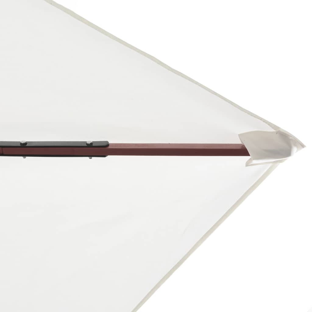 NNEVL Parasol 200x300 cm Wooden Pole Cream White