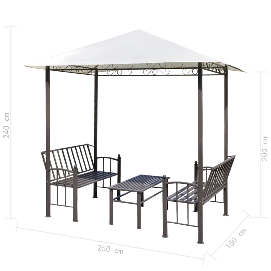 NNEVL Garden Pavilion with Table and Benches 2.5x1.5x2.4 m