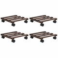 NNEVL Plant Rollers 4 pcs Cedar Wood 25x25 cm