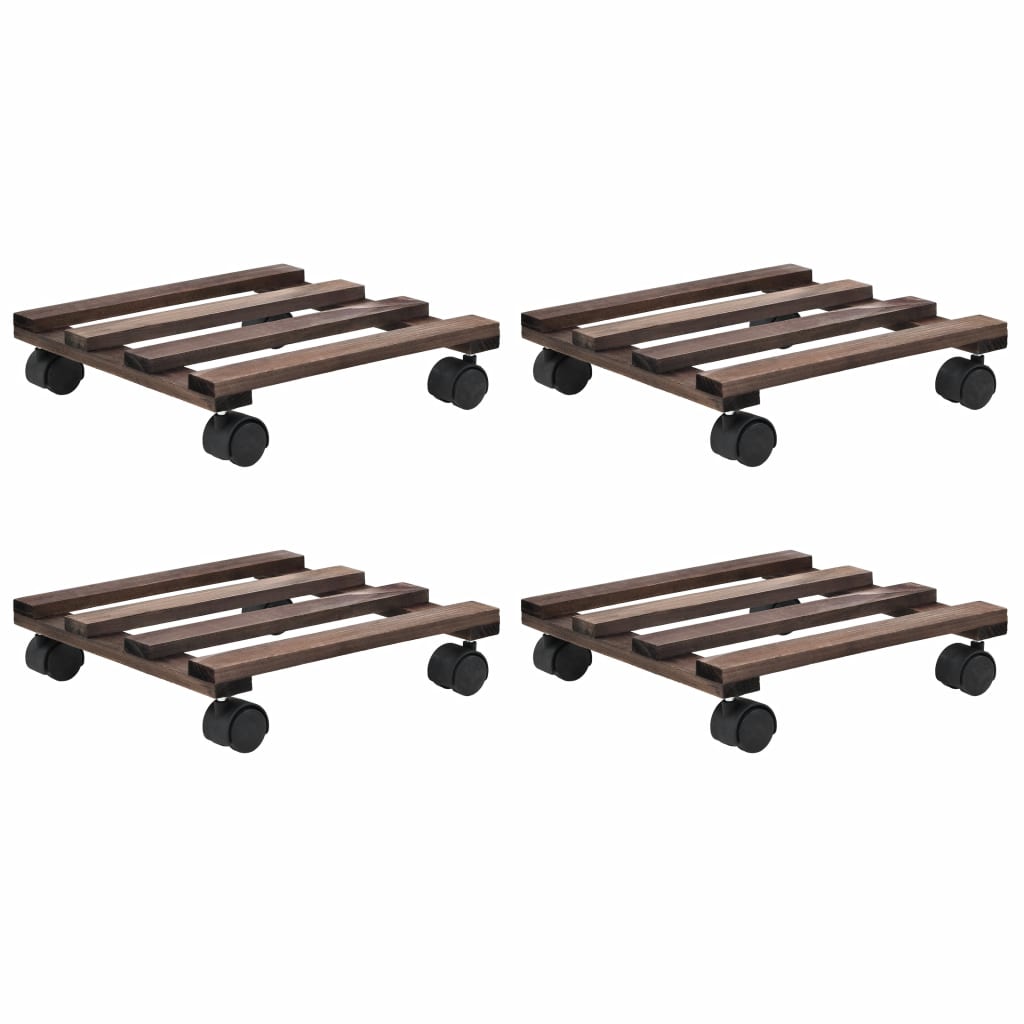 NNEVL Plant Rollers 4 pcs Cedar Wood 25x25 cm