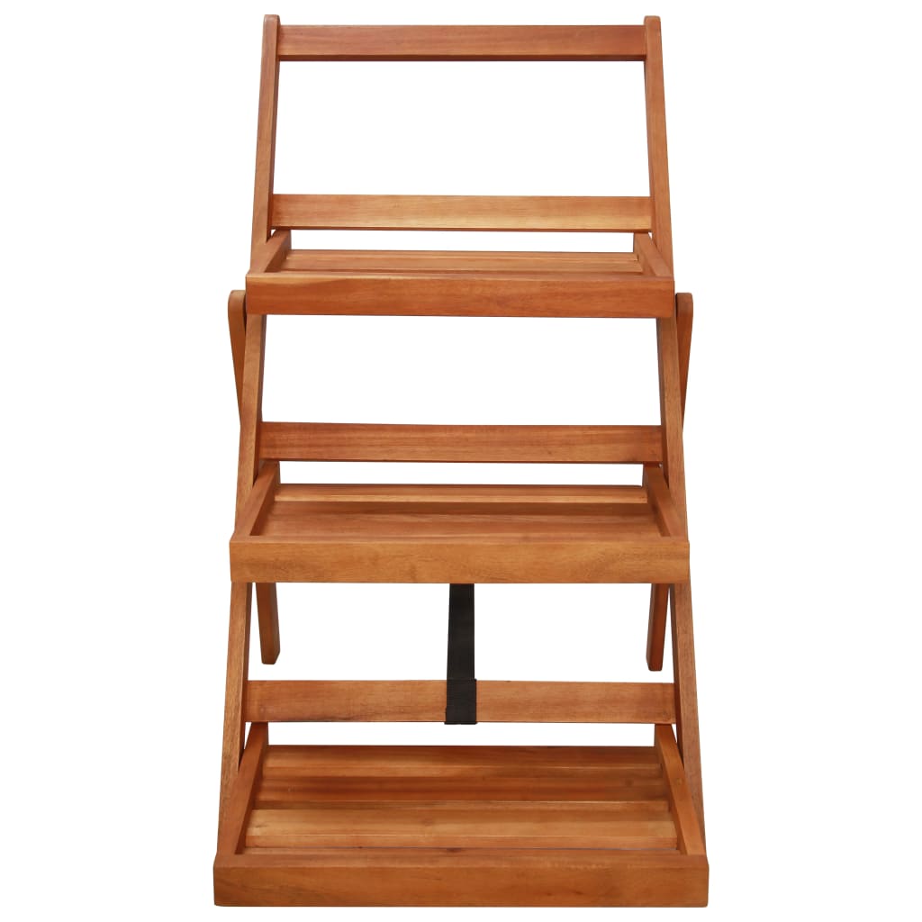NNEVL 3-Tier Plant Stand 50x63x80 cm Solid Acacia Wood