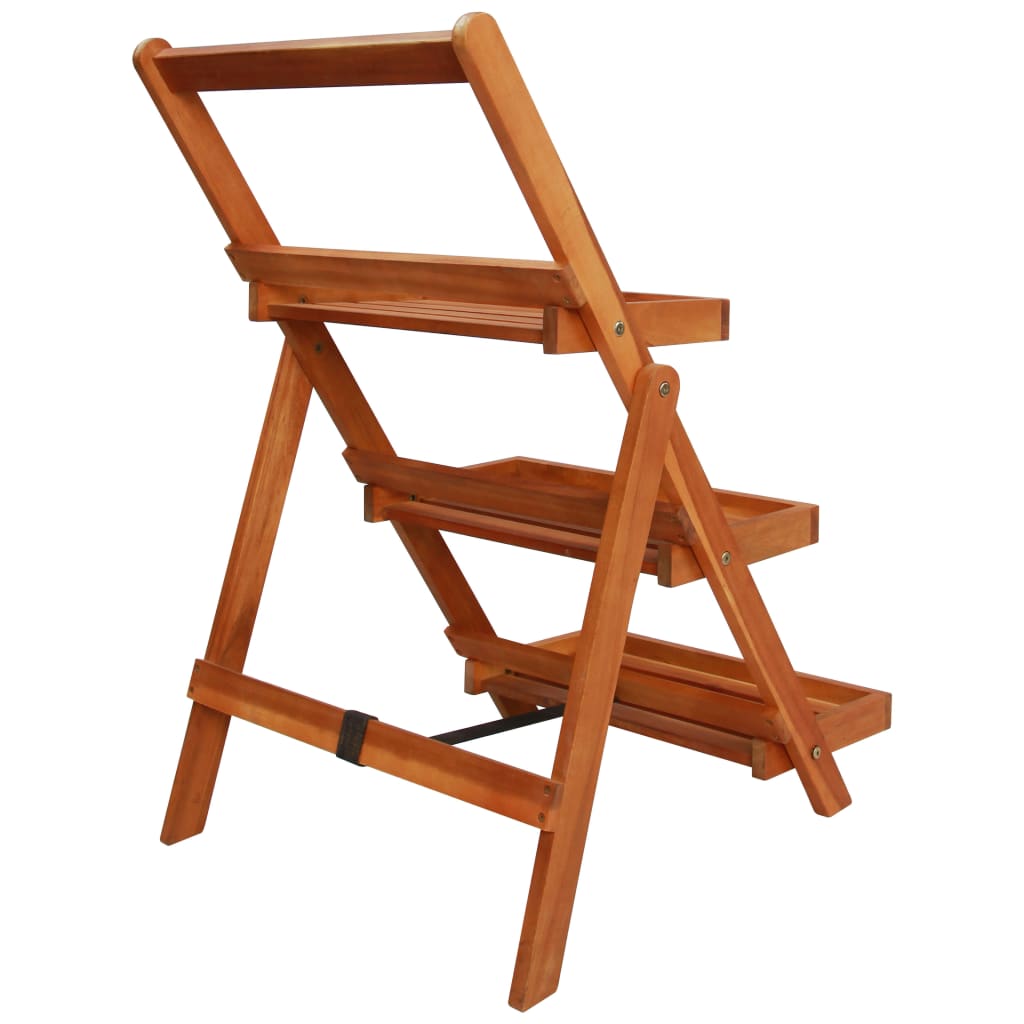 NNEVL 3-Tier Plant Stand 50x63x80 cm Solid Acacia Wood