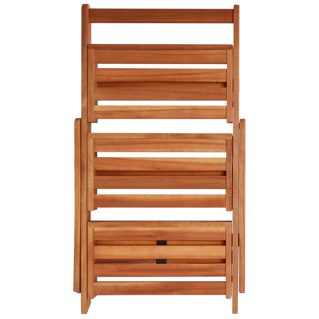 NNEVL 3-Tier Plant Stand 50x63x80 cm Solid Acacia Wood