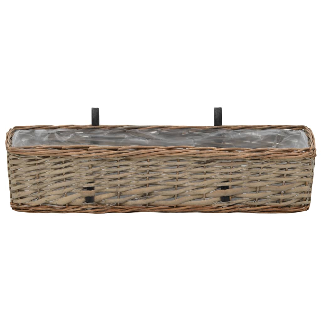 NNEVL Balcony Planter 2 pcs Wicker with PE Lining 60 cm
