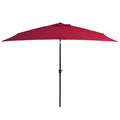 NNEVL Outdoor Parasol with Metal Pole 300x200 cm Bordeaux Red