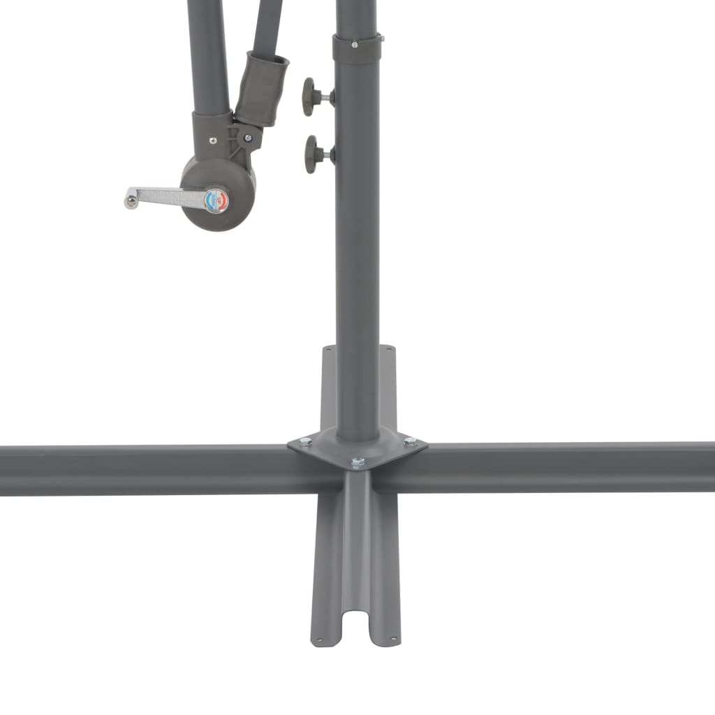 NNEVL Cantilever Umbrella with LED Lights and Metal Pole 350 cm Anthracite