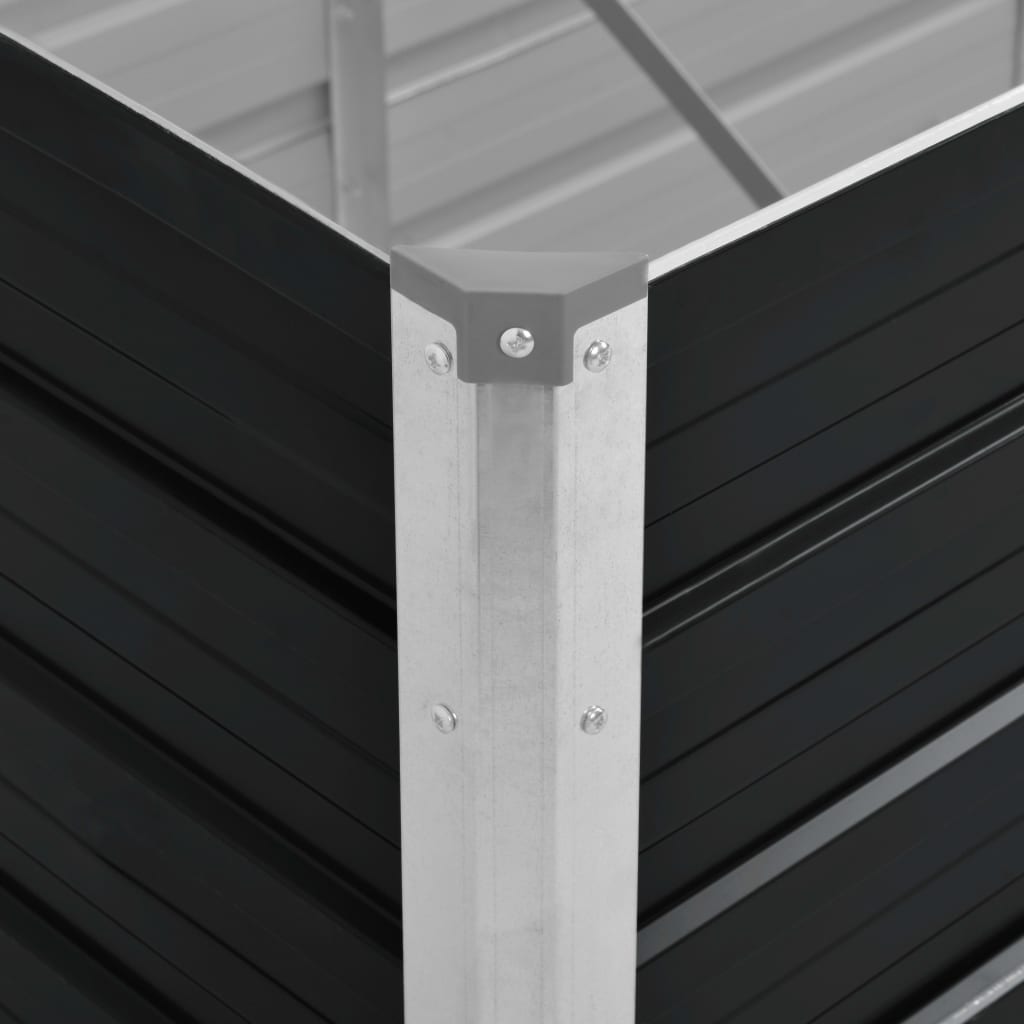 NNEVL Garden Raised Bed Anthracite 100x40x77 cm Galvanised Steel
