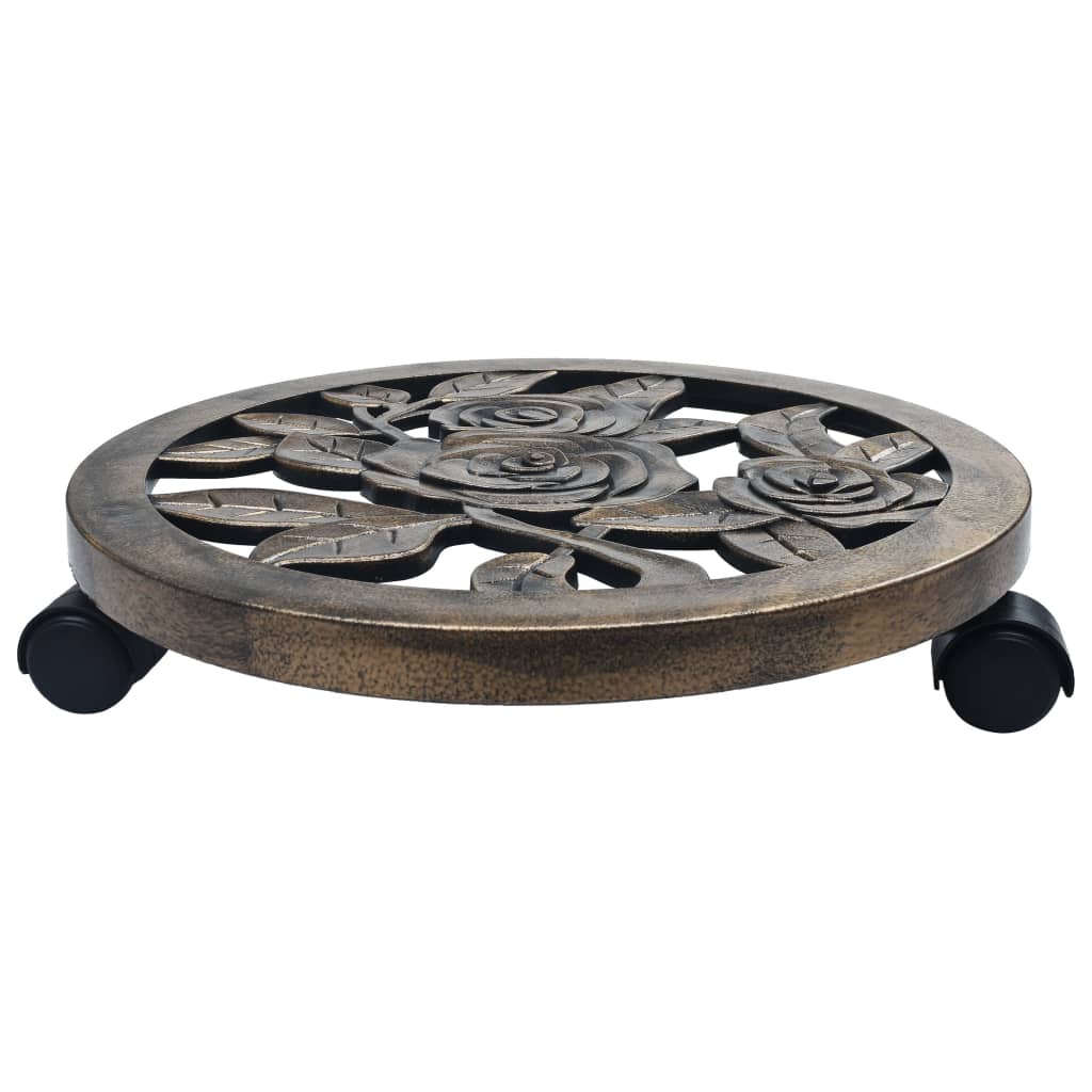 NNEVL Plant Trolleys 6 pcs Bronze 38 cm Plastic