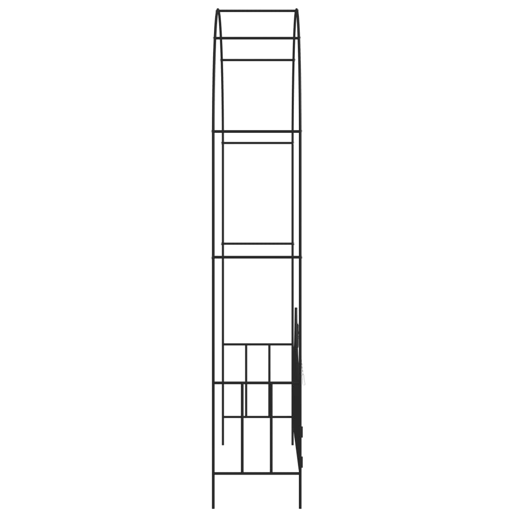 NNEVL Garden Arch with Gate Black 138x40x238 cm Iron