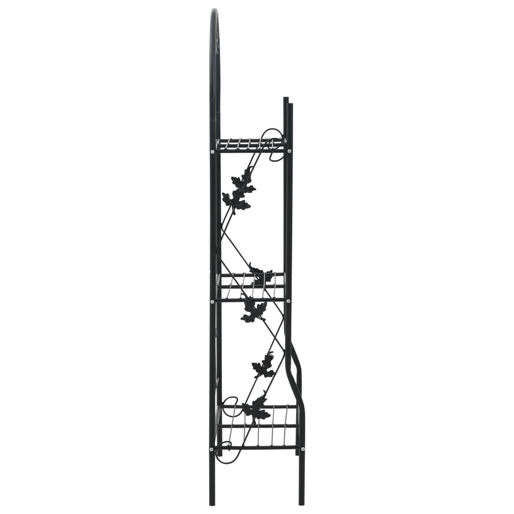 NNEVL 3-Layer Plant Rack Black 52x28x128 cm Iron