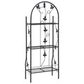 NNEVL 3-Layer Plant Rack Black 52x28x128 cm Iron