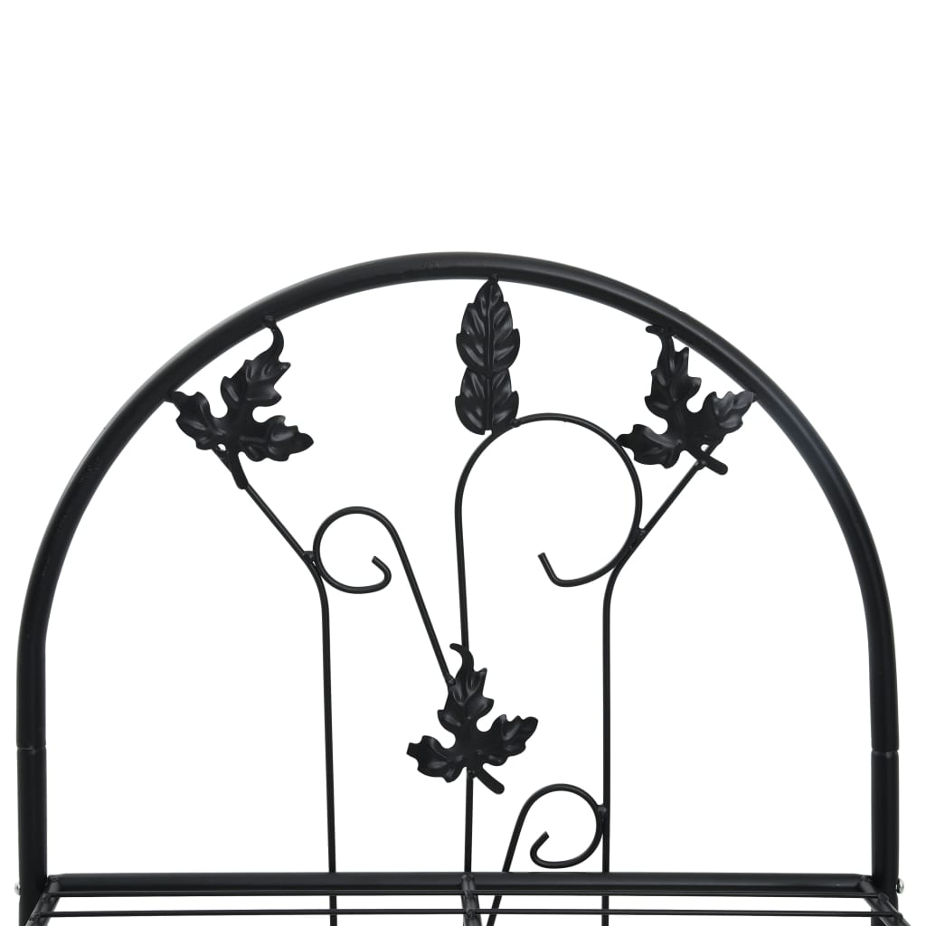 NNEVL 3-Layer Plant Rack Black 52x28x128 cm Iron