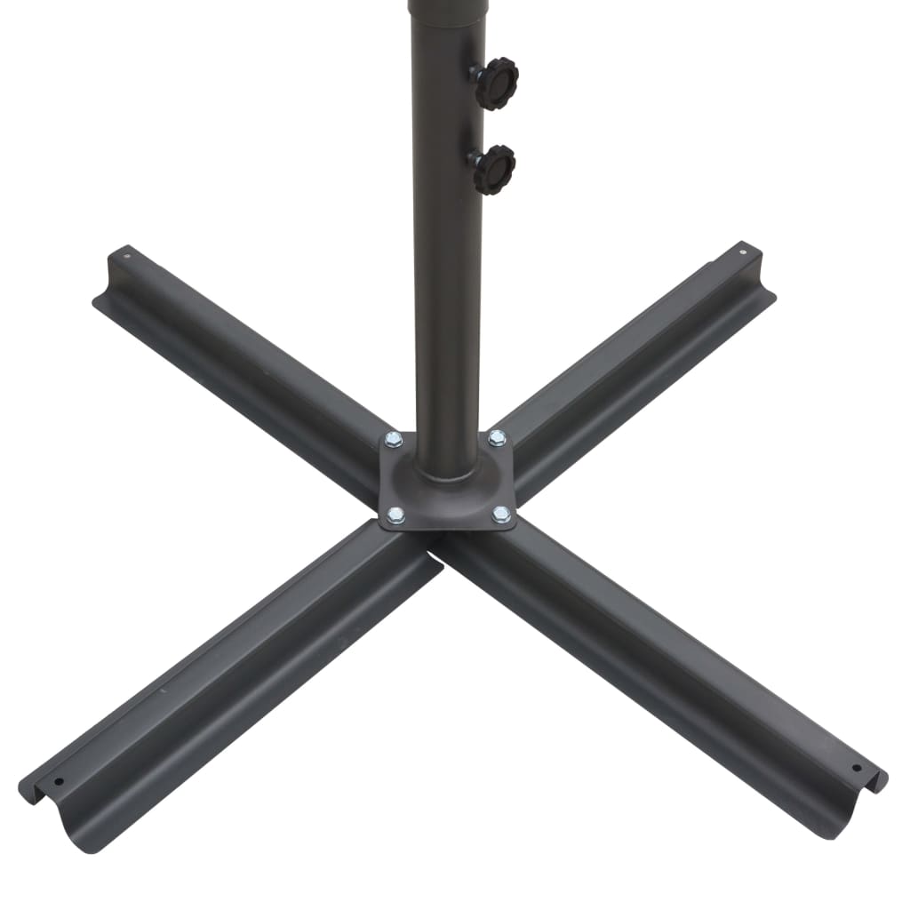 NNEVL Double Parasol with Steel Pole 250x250 cm Black