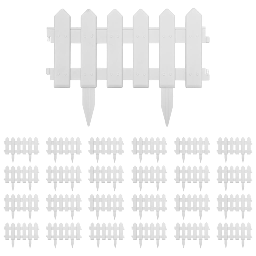 NNEVL Lawn Edgings 25 pcs White 10 m PP