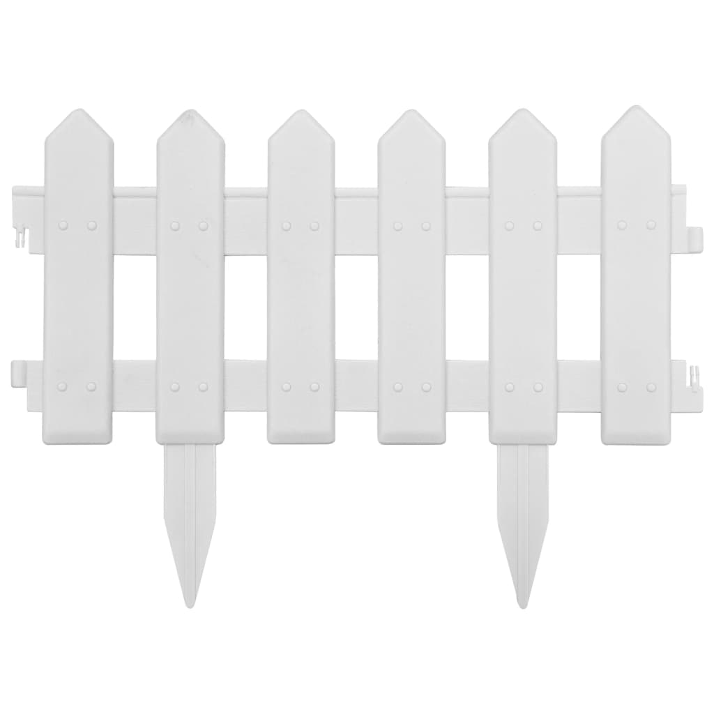 NNEVL Lawn Edgings 25 pcs White 10 m PP
