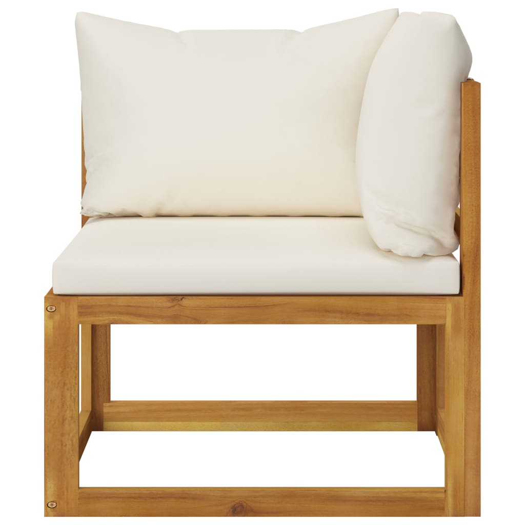 NNEVL 12 Piece Garden Lounge Set with Cushion Cream Solid Acacia Wood