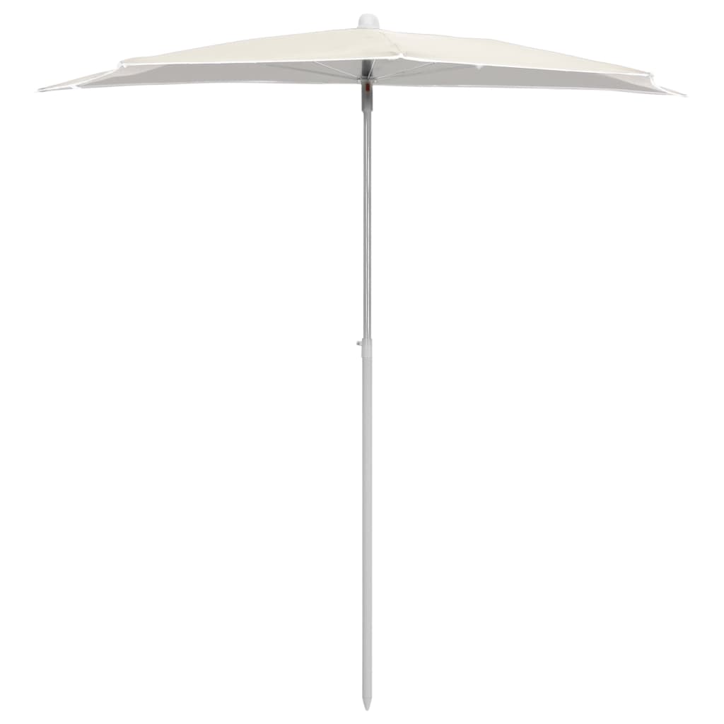 NNEVL Garden Half Parasol with Pole 180x90 cm Sand