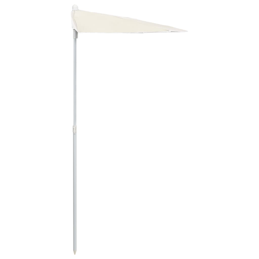 NNEVL Garden Half Parasol with Pole 180x90 cm Sand