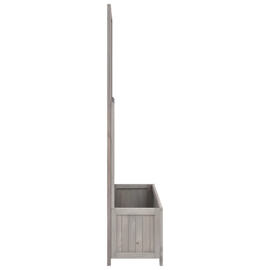 NNEVL Garden Trellis Planter Grey 70x30x135 cm Solid Firwood