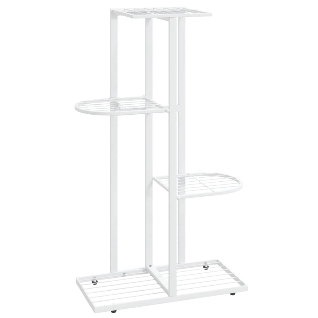 NNEVL 4-Floor Flower Stand 43x22x76 cm White Metal