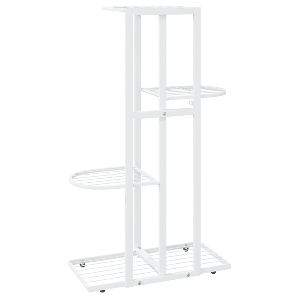 NNEVL 4-Floor Flower Stand 43x22x76 cm White Metal