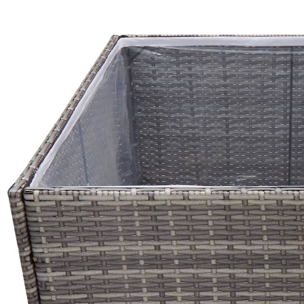 NNEVL Garden Planter Grey 80x80x80 cm Poly Rattan