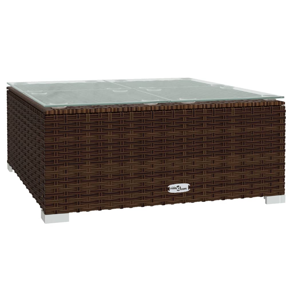 NNEVL 8 Piece Garden Lounge Set with Cushions Poly Rattan Brown