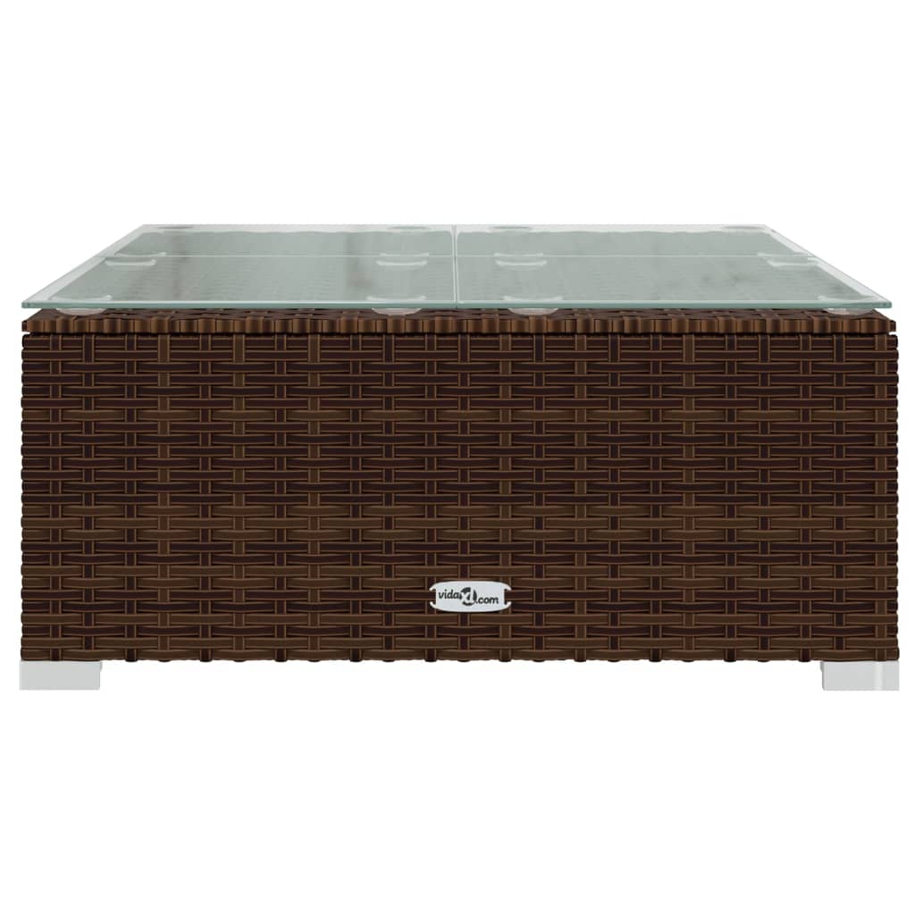 NNEVL 8 Piece Garden Lounge Set with Cushions Poly Rattan Brown