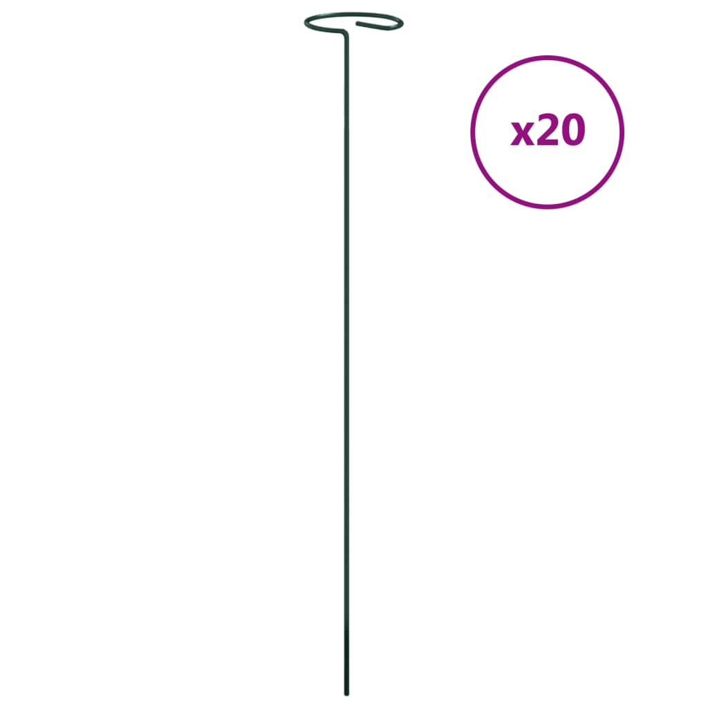 NNEVL Garden Plant Stakes 20 pcs Dark Green 40 cm Steel