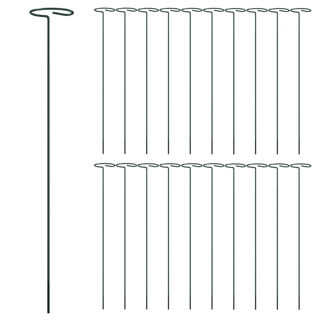 NNEVL Garden Plant Stakes 20 pcs Dark Green 40 cm Steel