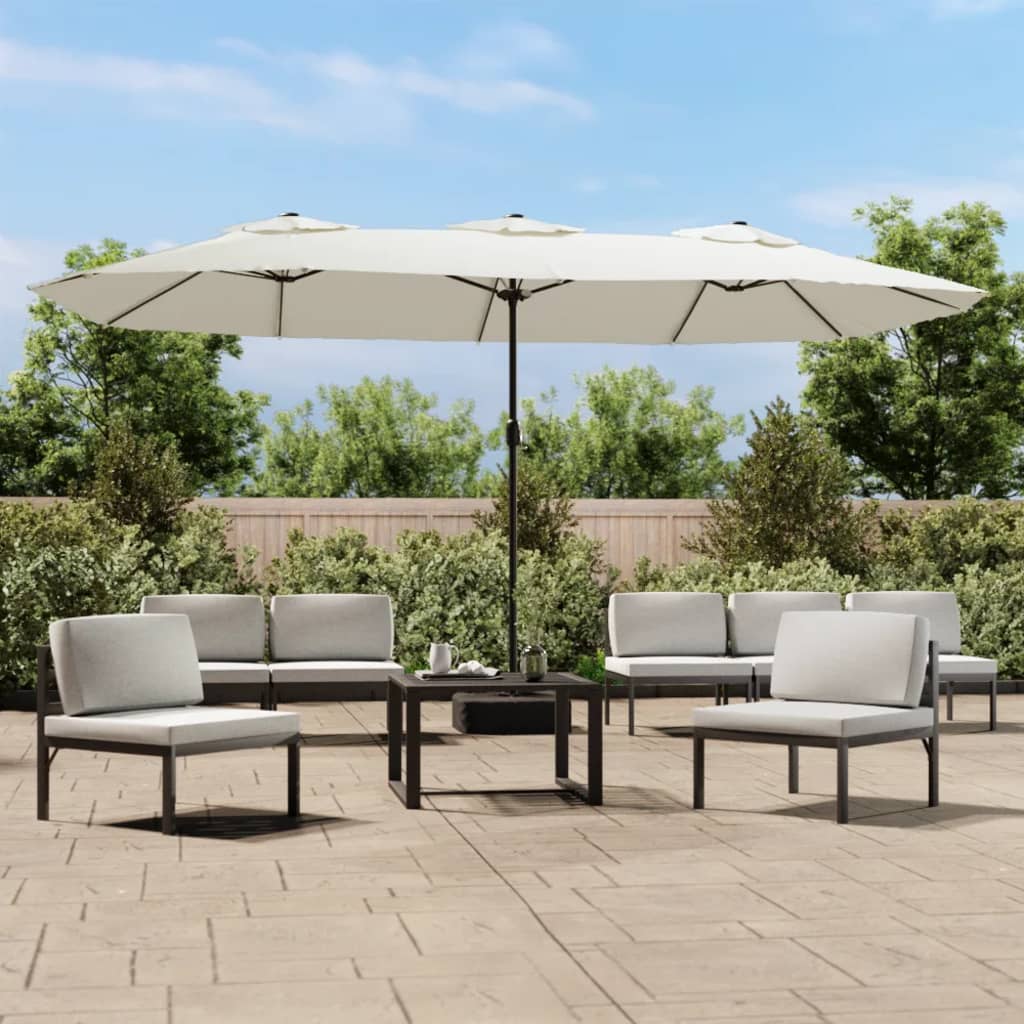NNEVL Double-Head Parasol Sand White 449x245 cm