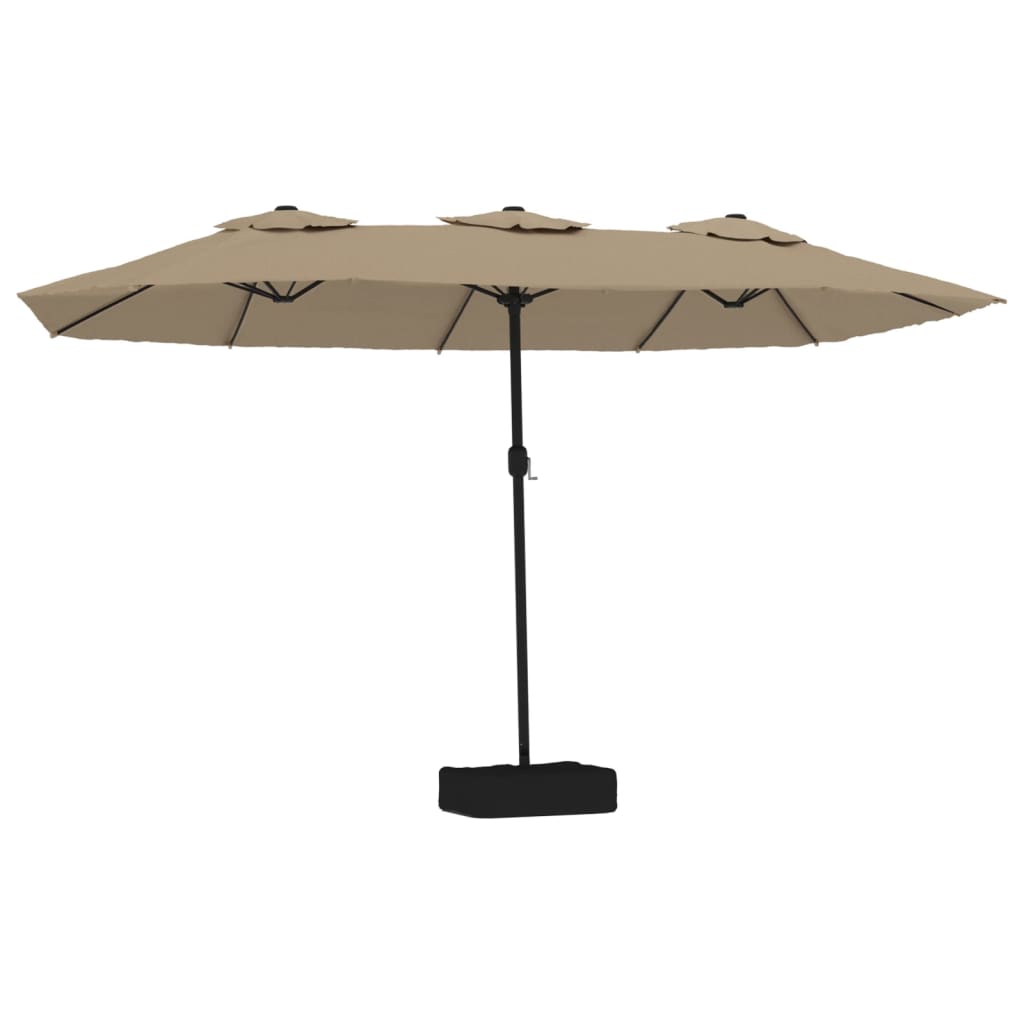 NNEVL Double-Head Parasol with LEDs Taupe 449x245 cm