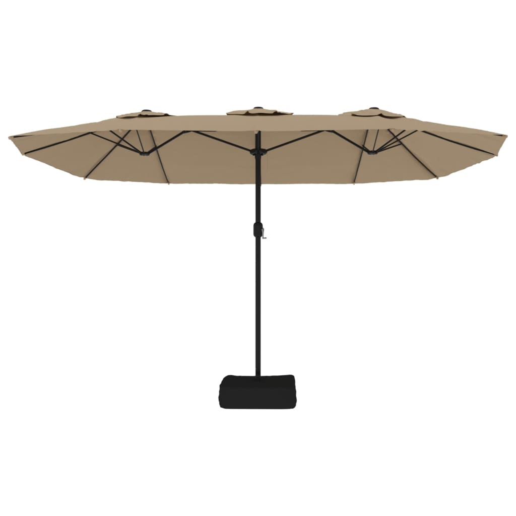 NNEVL Double-Head Parasol with LEDs Taupe 449x245 cm