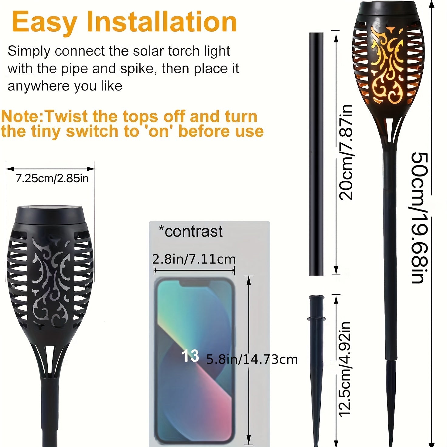 NNETM Solar Flame Lights Outdoor Garden Torch (4 Pack)