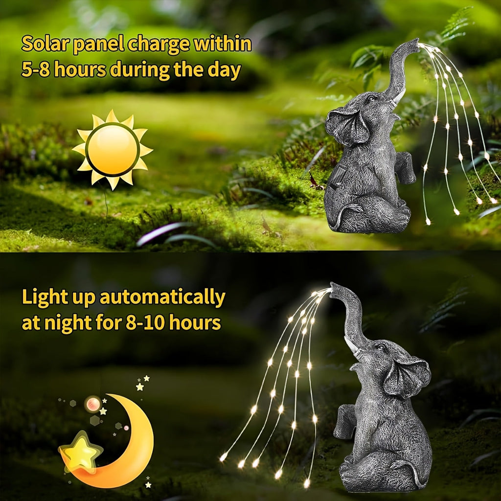 NNETM Solar Elephant LED Lantern Garden Light Outdoor Decor