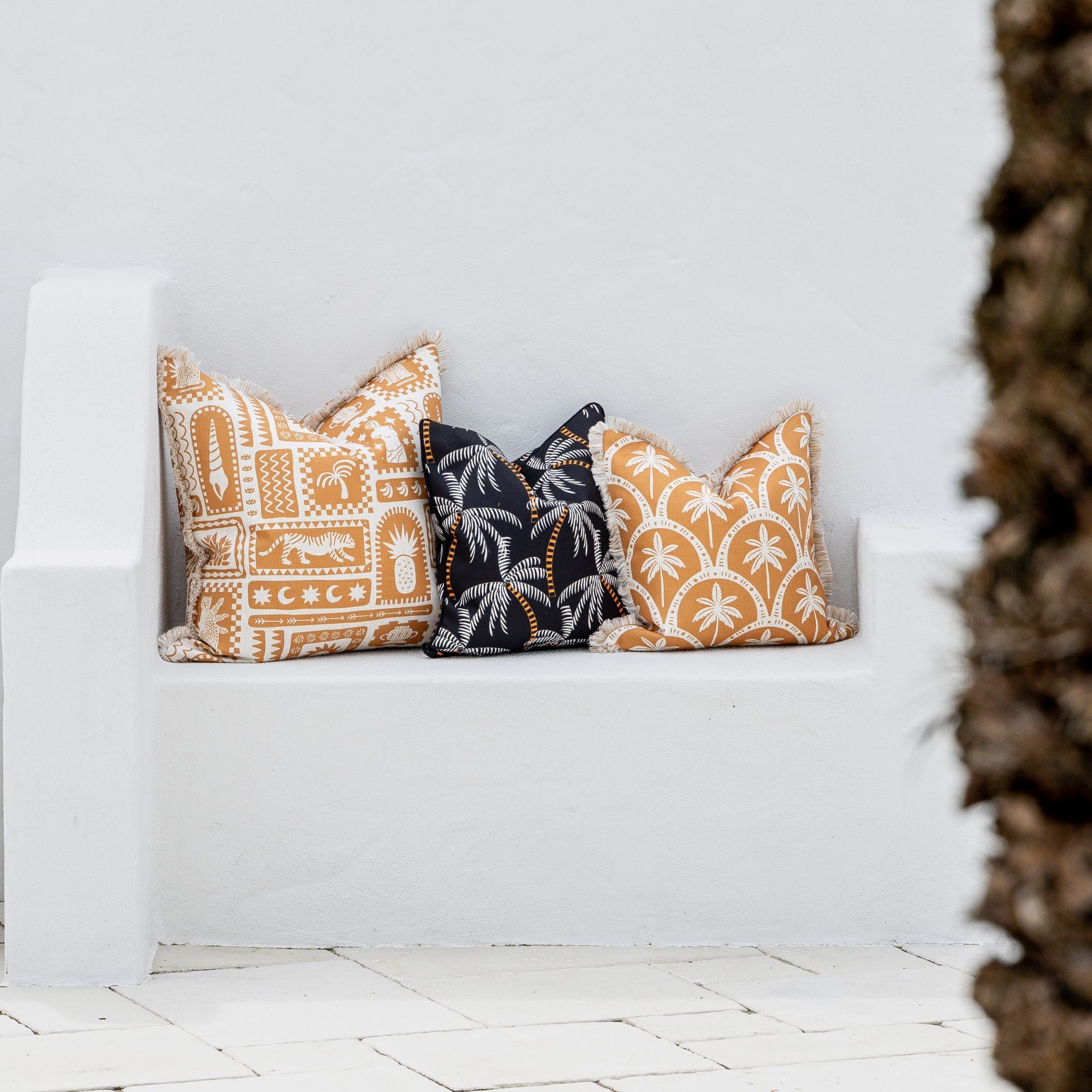 Cushion Cover-Coastal Fringe-Corfu Rust-45cm x 45cm