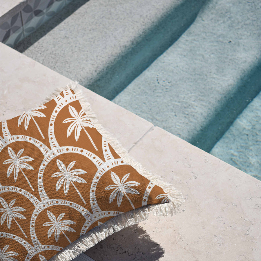 Cushion Cover-Coastal Fringe-Corfu Rust-60cm x 60cm