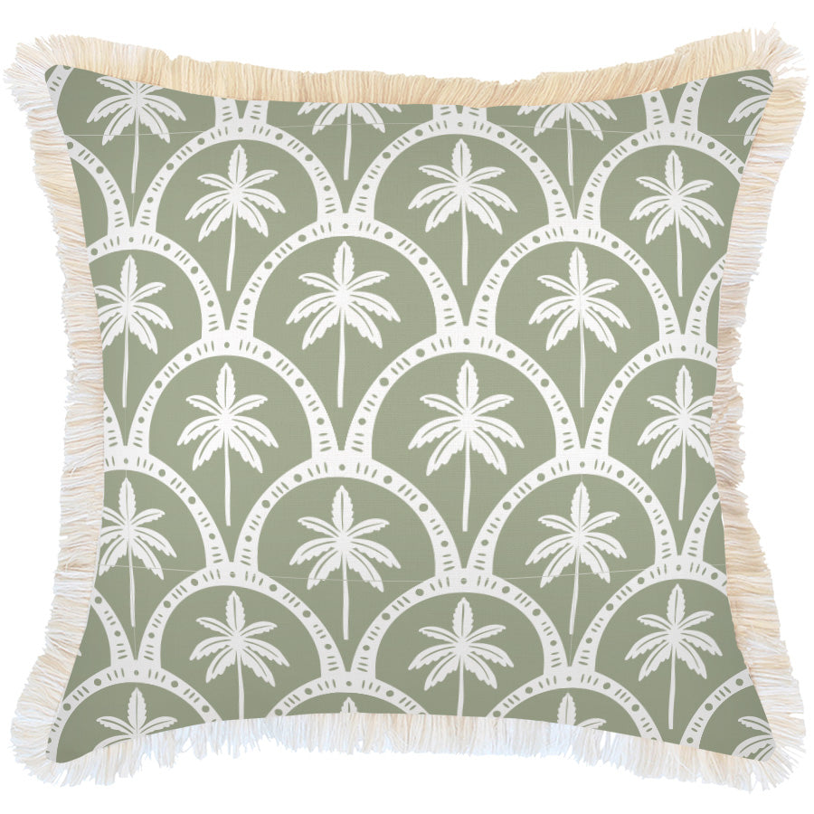 Cushion Cover-Coastal Fringe-Corfu Sage-60cm x 60cm
