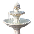 NNEDSZ 3 Tier Solar Powered Water Fountain - Ivory
